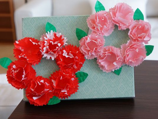 手工芸の花飾りアート