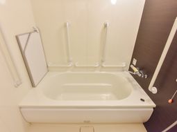 手すり付き清潔な浴室