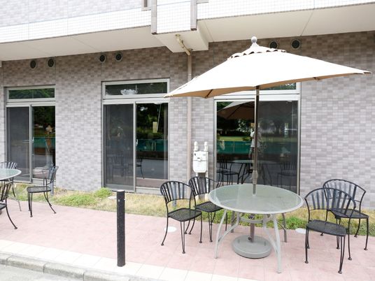 屋外に設置されたテラス