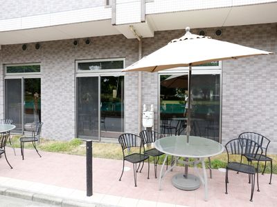 屋外に設置されたテラス