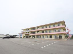 ピンクの建物の外観