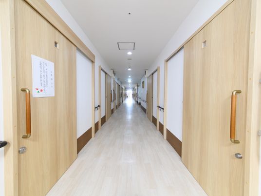 廊下の清潔な木目調