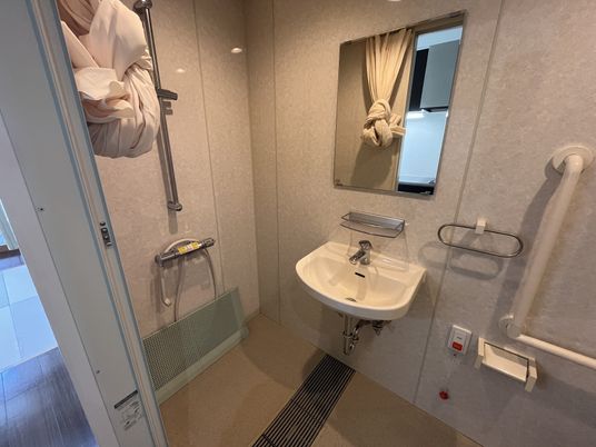 安全設備が整った浴室