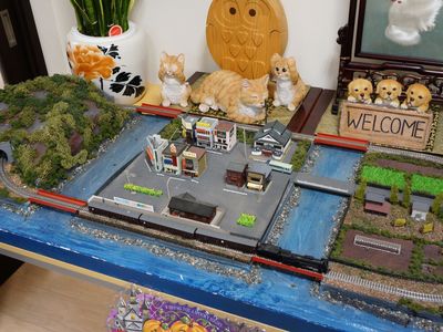 鉄道模型とぬいぐるみの装飾