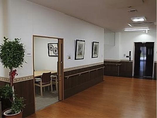 廊下に飾られたアート作品