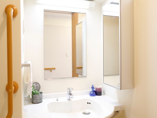 清潔な洗面所の一角