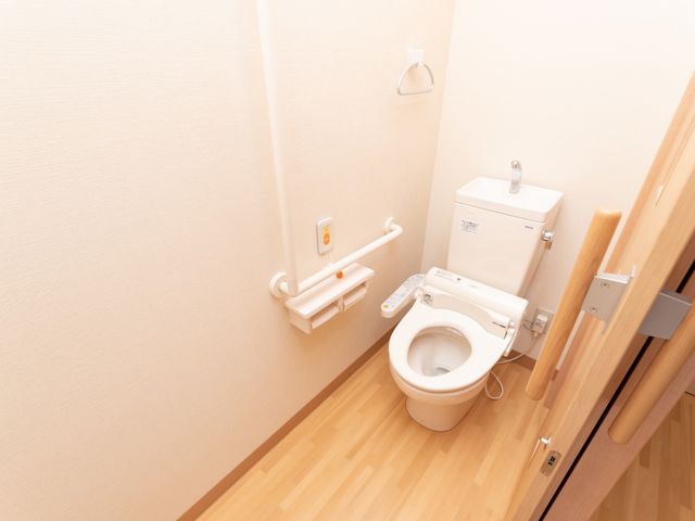 手すり付き清潔なトイレ