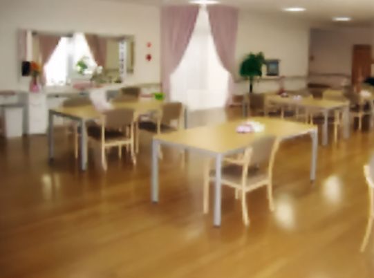 広々とした明るい食堂