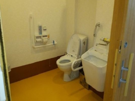 手すり付き清潔なトイレ