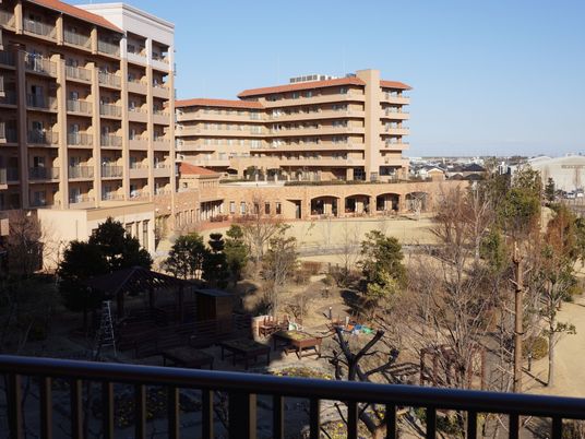 広々とした中庭の全景