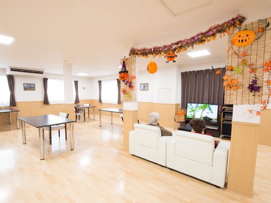ハロウィン飾りの共用スペース