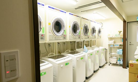 整備された洗濯設備