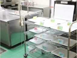 準備された食事と厨房設備