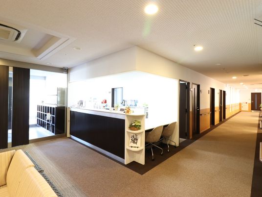 明るい廊下とカウンター