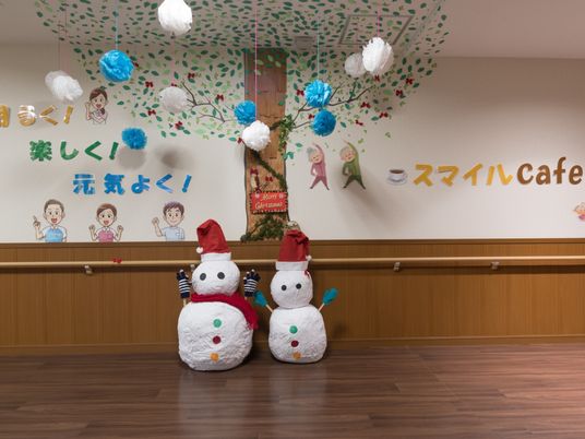 カフェエリアの飾り付け