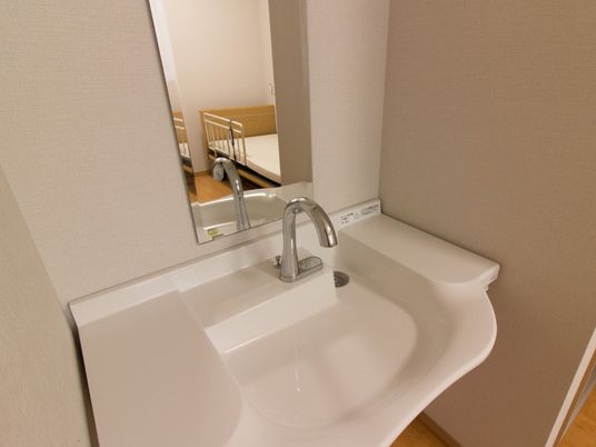 清潔な洗面台と鏡