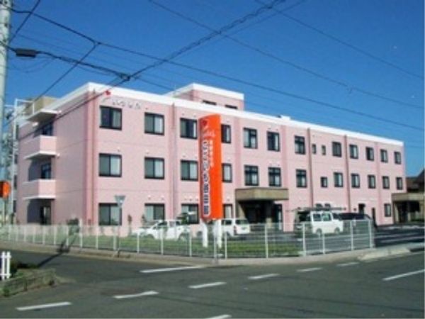ピンクの建物の外観
