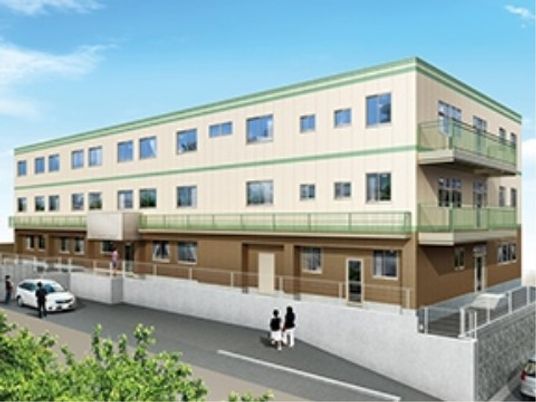 新しい三階建て施設外観