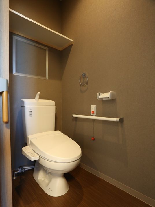 手すり付き清潔なトイレ