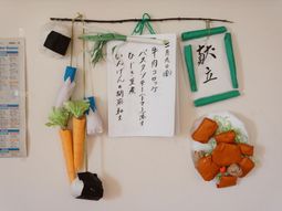 手作り壁飾りのクローズアップ