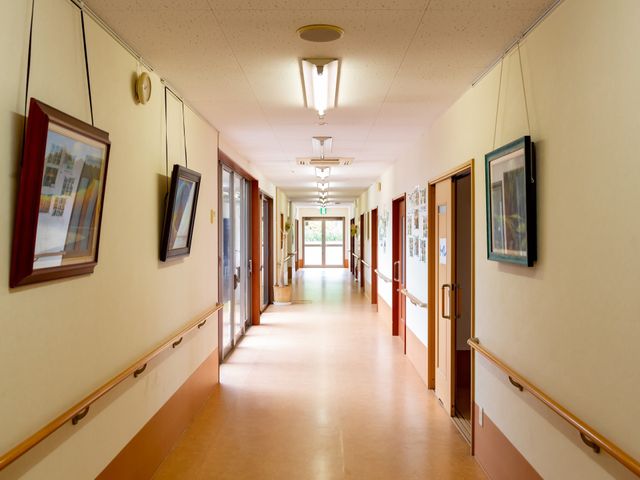 暖かみのある廊下の風景 廊下 ゆったりとした通路が特徴のアットホームな環境です。壁にかけられた絵画が、毎日の歩みを彩り豊かに演出しています。