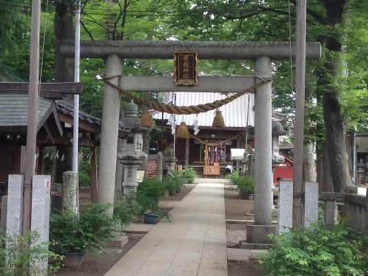 神社の鳥居と参道