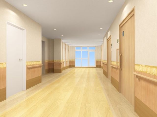 木目調の温かみのある廊下