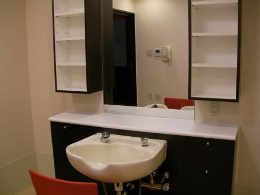 清潔な洗面台と鏡