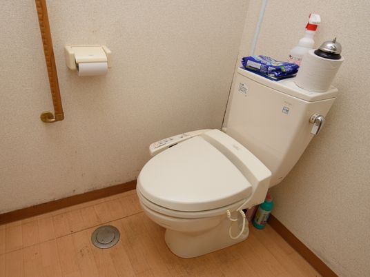 手すり付きの清潔なトイレ