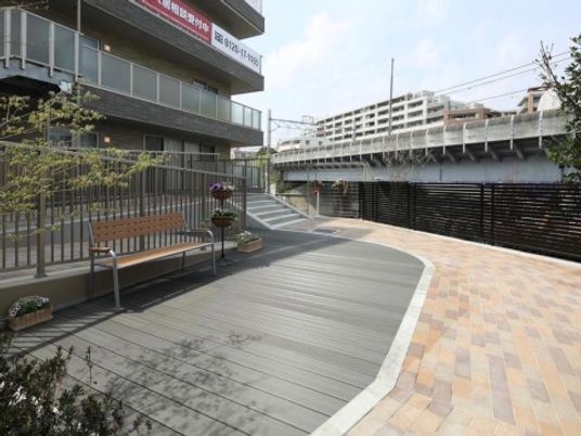 広々とした快適な中庭