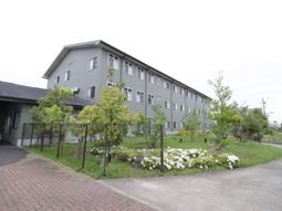 静かな庭のある建物