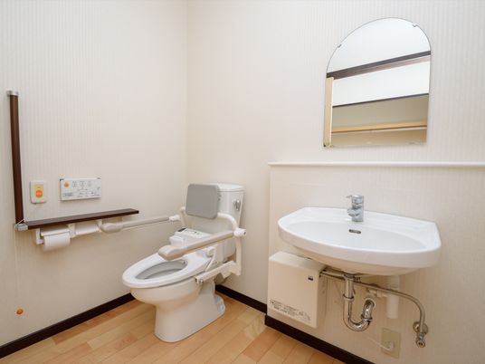 手すり付きのトイレ空間