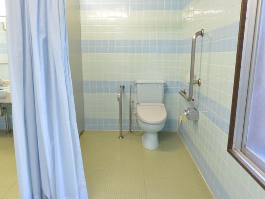 手すり付き清潔なトイレ