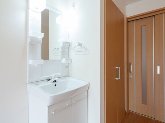 清潔な洗面台のある部屋