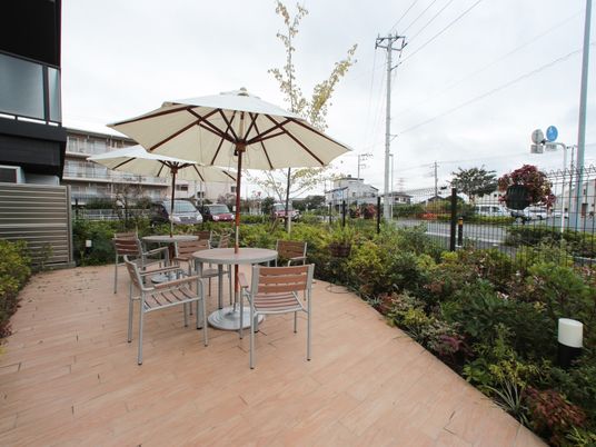 屋外の憩いのスペース