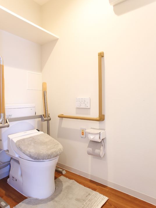 手すり付き清潔なトイレ