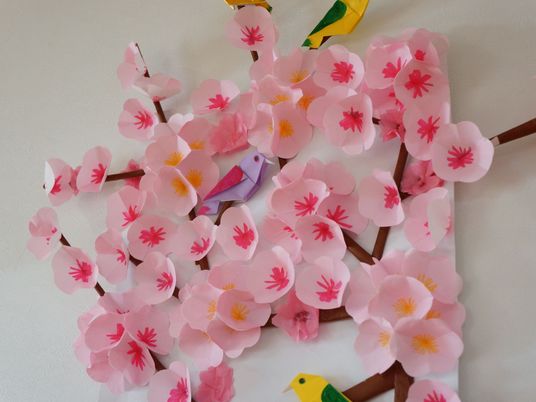 桜の壁飾りアート