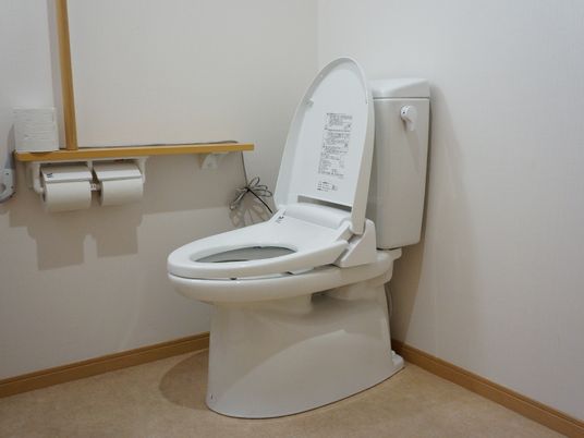 施設の写真 お年寄りでも安心して使えるように、トイレには洋式便器を設置している。また壁には手すりや、緊急時の呼び出しボタンも備え付けられている。