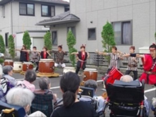 中庭の和太鼓イベント