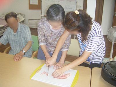 ケアの実践食事準備中