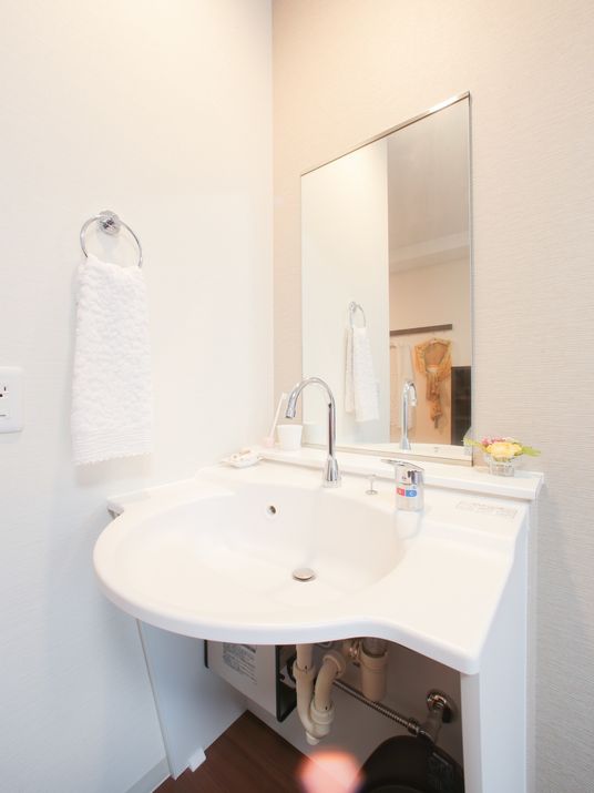 清潔な洗面台と鏡