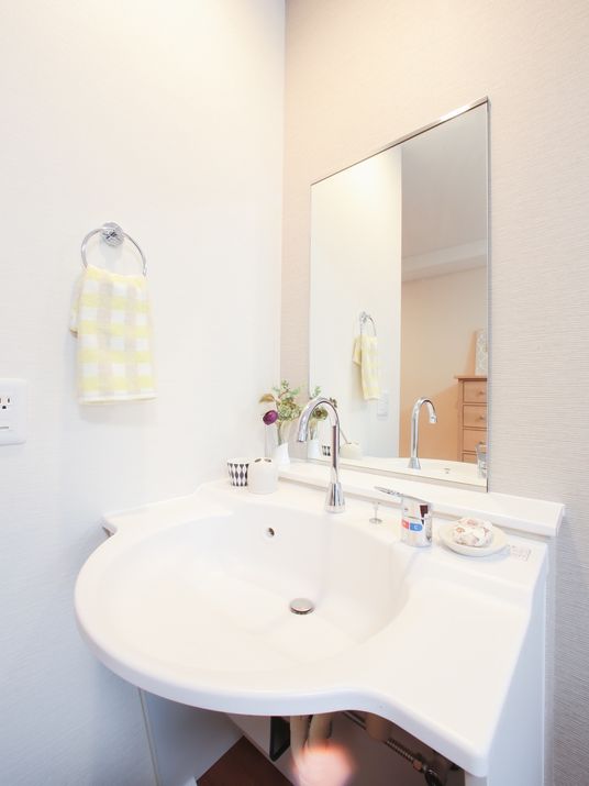 清潔な洗面台と鏡