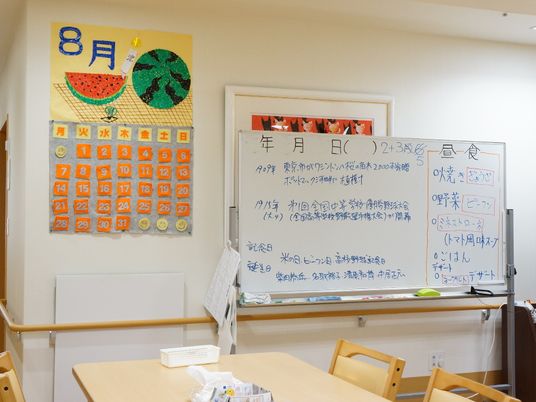手作りカレンダーの多目的室
