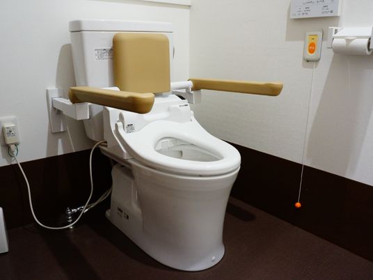 手すり付き安全なトイレ