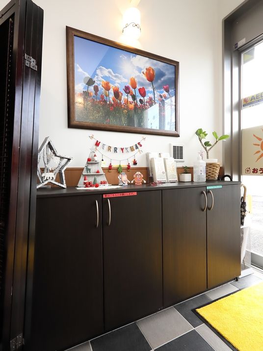 暖かい雰囲気のロビー