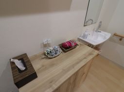 洗面台と鏡のある部屋