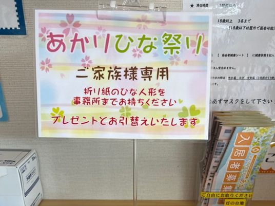 掲示物の案内板  