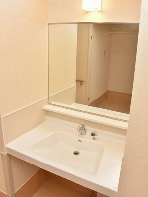 清潔な洗面台と鏡