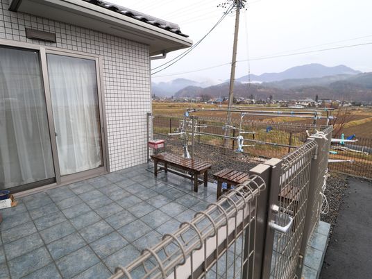 広々としたバルコニーの景色