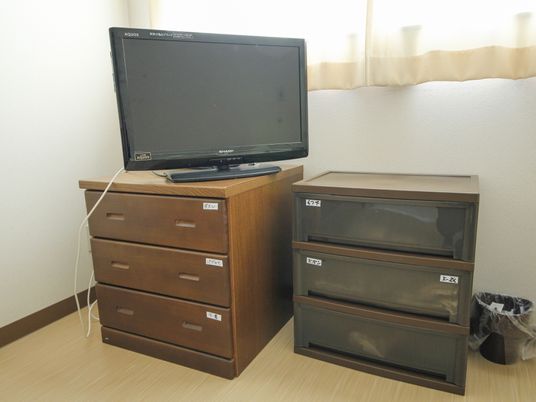 居室内のテレビと収納